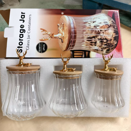 High borosilicate glass sealed jar with bamboo lid