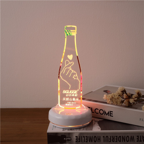 customized desktop charging luminous price billboard acrylic signboard led light board qr code table card table board