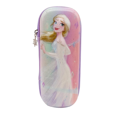 Disney Disney P85165-2 Student Good-looking Ice and Snow Purple Pressing Die Pencil Case (with Transparent Cover)