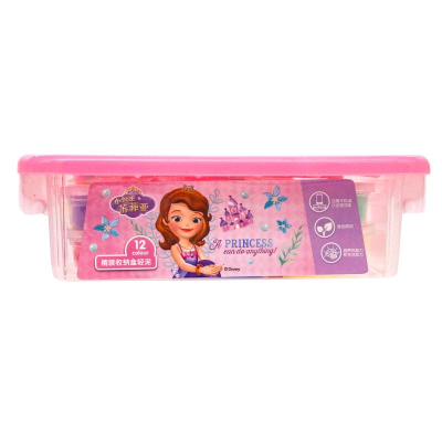 Disney E0108s Children Little Kids Sophie DIY Colored Clay 12-Color Hardcover Storage Box Light Mud