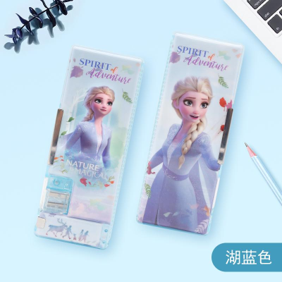 Disney Disney Dm28120f2 Student Good-looking Girl Frozen Blue Plastic Pen Box