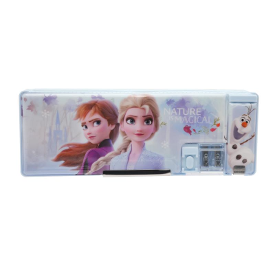 Disney Dm3001 Series Student Good-looking US Team Ice and Snow Large Capacity Multi-Functional Double Cover Pencil Case