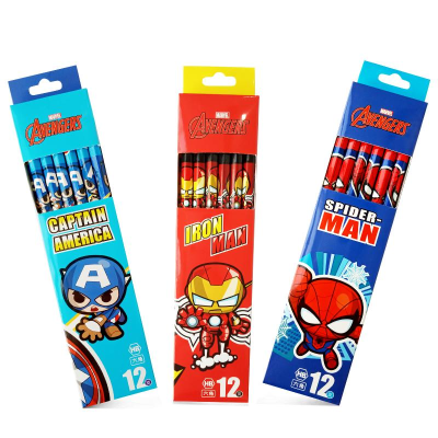 Disney Disney Ma41301 Children Marvel Primary School Students 12 Boxed Small Leather Tip Six Angle Rod Pencils