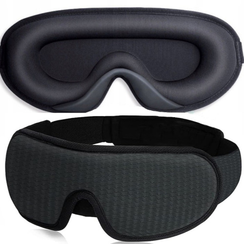 跨境3D立体睡眠眼罩遮光不压眼护眼罩睡眠旅行莱卡可调节批发灰色