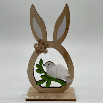 Easter Wooden Rabbit Head Ornaments