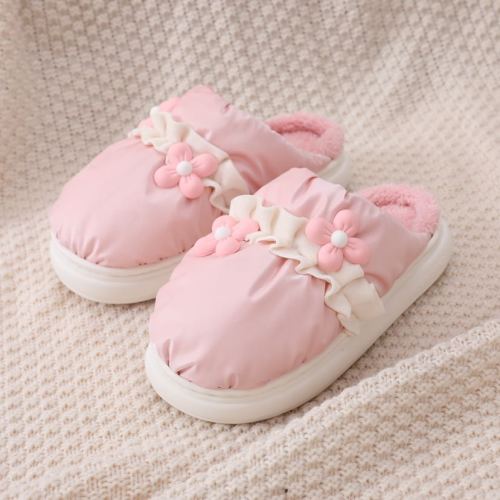 2023 Little Flowers Winter Cotton Slippers Fashionable and Tasteful Simple but Not Simple Offline Popular