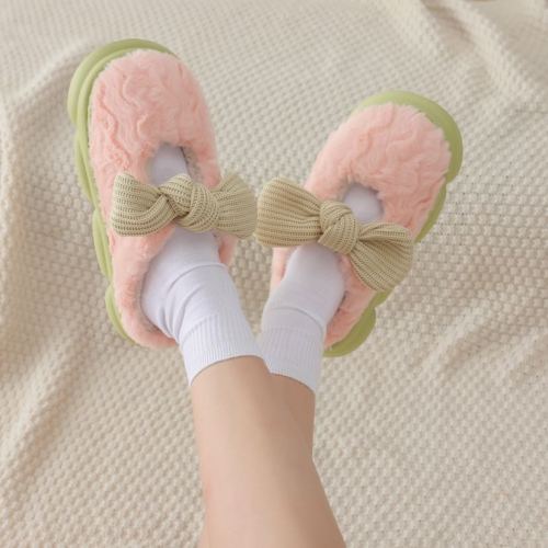 2023 Mary Jane Butterfly Winter Cotton Slippers Fashionable and Tasteful Simple but Not Simple Offline Popular