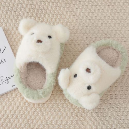2023 Mink Fur Winter Children‘s Cotton Slippers Fashionable and Tasteful Simple but Not Simple Offline Popular