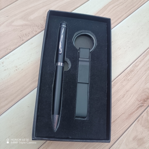 metal ballpoint pen + car keychain