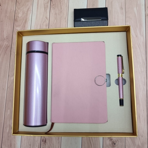 High-Grade Insulated Bottle， Notebook， Metal Roller Pen Gift Set