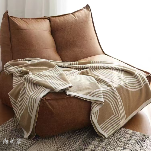 北欧风格搭巾沙发毯客厅空调毯多功能披肩毯子冬季加厚保暖