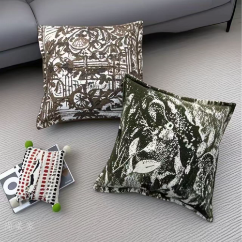 自然风抱枕北欧简约家居装饰 舒适羊毛面料