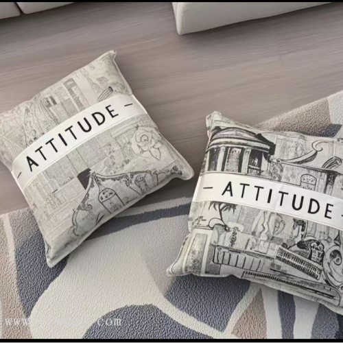 轻奢复古北欧风抱枕套 混纺棉麻材质 简约设计 现代风靠枕