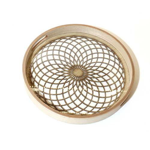 圆形实木纯色托盘原木茶具茶盘日式木质家用茶杯托盘加厚木托盘