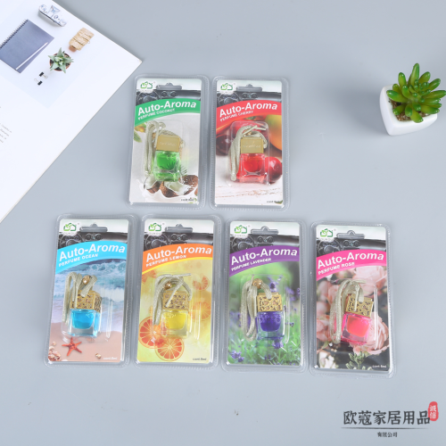Small Bottle Automobile Air Outlet Aromatherapy Auto Perfume Interior Light Perfume Car Perfume Bottle Transparent Suction Card Packaging