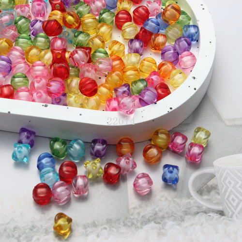 diy ornament acrylic colorful acrylic beads color straight hole handmade material mobile phone charm bead accessories