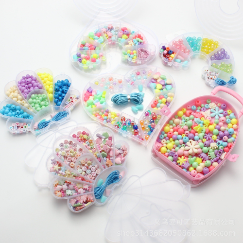 creative children string beads bracelet diy material handmade beading material set set box necklace ring jewelry gift