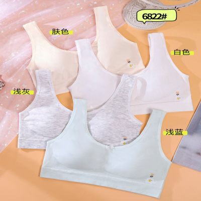 Girl's Underwear Junior and Middle School Students Sports Bra Three-Stage High Elastic Student Growth Period Cotton Vest