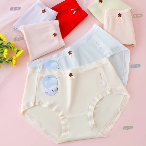 bowknot skin-friendly cotton crotch nude feel comfortable breathable and simple mid-low waist women‘s underwear
