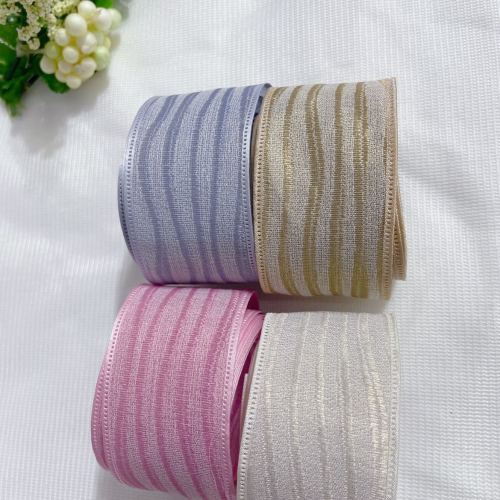 Factory Direct Sales Popular Wavy Stripes Ribbon Headdress Belt Hatband Shoe Ornament Gift Packing Tape Size 10 Rolls