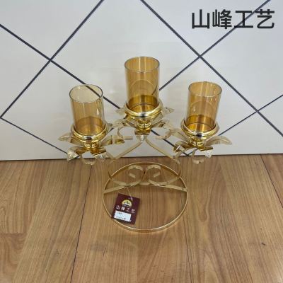 S803 New Candlestick Crystal Glass Candlestick Metal Candlestick European Candlestick Decorative Crafts