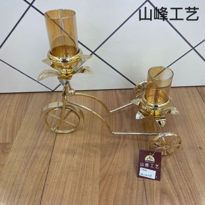 S804 New Candlestick Crystal Glass Candlestick Metal Candlestick European Candlestick Decorative Crafts