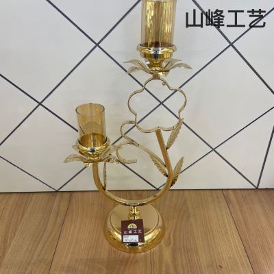 S809 New Candlestick Crystal Glass Candlestick Metal Candlestick European Candlestick Decorative Crafts