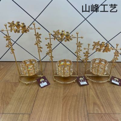 S814c Metal Candlestick Alloy Candlestick Crystal Candlestick Glass Candlestick Home Decorations Decorative Crafts