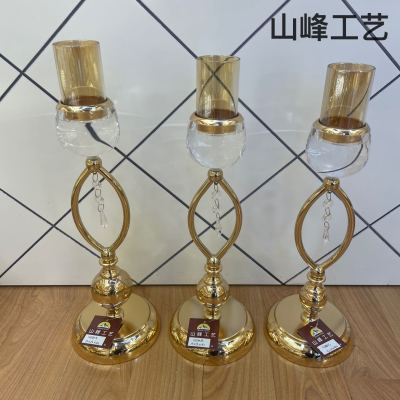 S680c Metal Candlestick Alloy Candlestick Crystal Candlestick Glass Candlestick Home Decorations Decorative Crafts