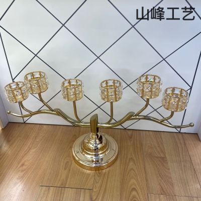 S723 Metal Candlestick Alloy Candlestick Crystal Candlestick Glass Candlestick Home Decorations Decorative Crafts