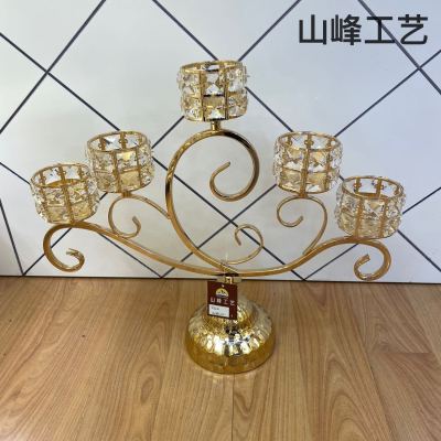 S722 Metal Candlestick Alloy Candlestick Crystal Candlestick Glass Candlestick Home Decorations Decorative Crafts