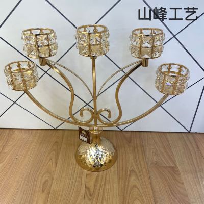 S721 Metal Candlestick Alloy Candlestick Crystal Candlestick Glass Candlestick Home Decorations Decorative Crafts