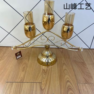 S571 Metal Candlestick Alloy Candlestick Crystal Candlestick Glass Candlestick Home Decorations Decorative Crafts