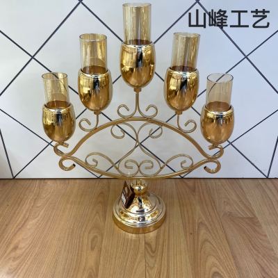 S572 Metal Candlestick Alloy Candlestick Crystal Candlestick Glass Candlestick Home Decorations Decorative Crafts