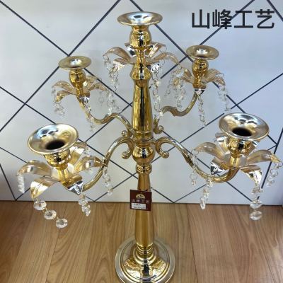 S582 Metal Candlestick Alloy Candlestick Crystal Candlestick Glass Candlestick Home Decorations Decorative Crafts