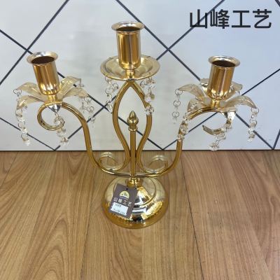 S588 Metal Candlestick Alloy Candlestick Crystal Candlestick Glass Candlestick Home Decorations Decorative Crafts