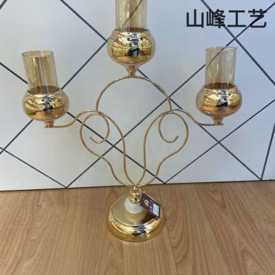 S729 Metal Candlestick Alloy Candlestick Crystal Candlestick Glass Candlestick Home Decorations Decorative Crafts