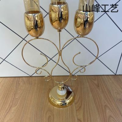 S730 Metal Candlestick Alloy Candlestick Crystal Candlestick Glass Candlestick Home Decorations Decorative Crafts