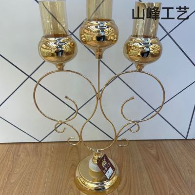 S728 Metal Candlestick Alloy Candlestick Crystal Candlestick Glass Candlestick Home Decorations Decorative Crafts