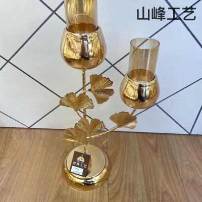 S842b New Candlestick Crystal Glass Candlestick Metal Candlestick European Candlestick Decorative Crafts