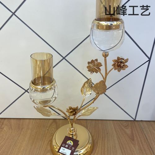 S760婚庆烛台水晶玻璃烛台 金属烛台欧式烛台婚庆礼品装饰工艺品