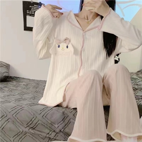 pajamas women‘s spring and autumn 2024 new long sleeve embroidery plus size summer spring and autumn homewear suit