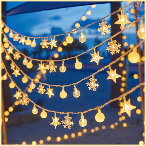 led waterproof solar-powered string lights star light holiday small colored lights christmas decoration outdoor tent camping ambience light