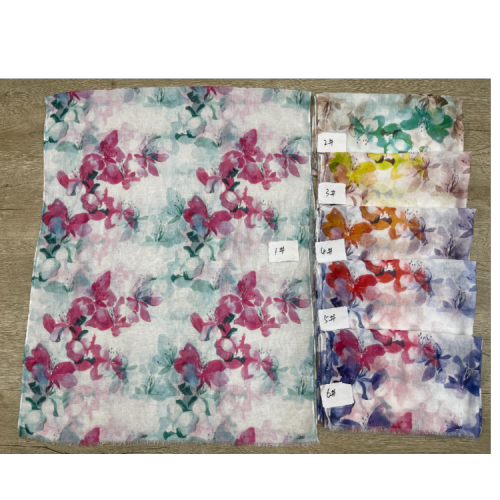 2024 new digital printing scarf wholesale scarf flowers