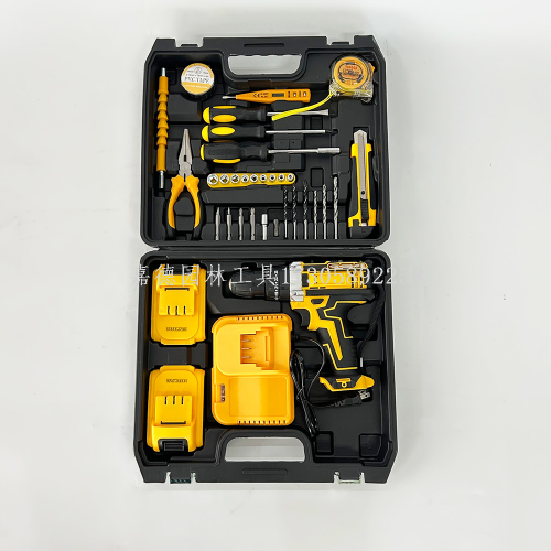 锂电冲击钻套装 多功能钻夹头多功能工业级锂电池打孔手电钻