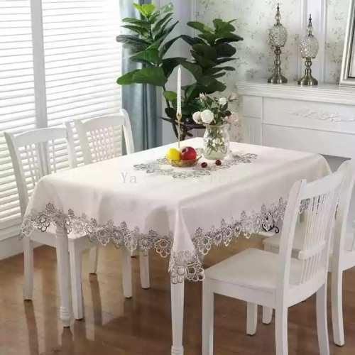 tablecloth european lace fabric tablecloth satin jacquard tablecloth dining table coffee table dust-proof cloth