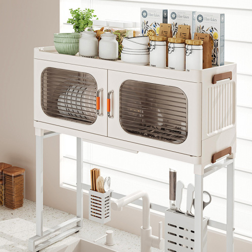 多功能台面厨房水槽置物架碗碟收纳架水池上沥水架碗盘防尘收纳柜