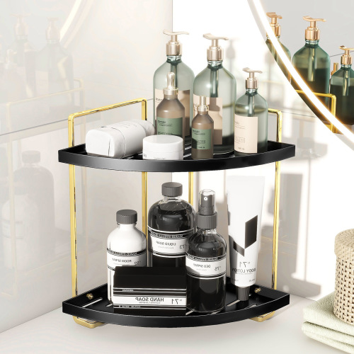 卫生间三角双层置物架台面浴室厕所洗漱台洗手间化妆品收纳架