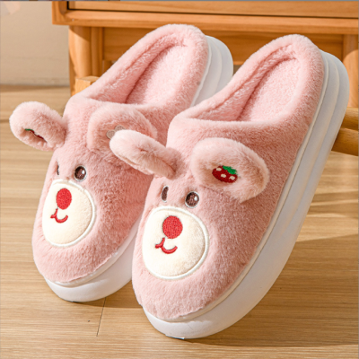 Cute Cartoon Cotton Slippers Autumn and Winter Home Interior Home Warm Comfortable Platform Slippers Women