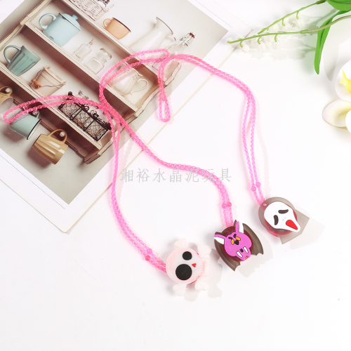 儿童发光项链礼品幼儿园红蓝双闪亚克力吊坠闪光玩具夜市热卖地摊